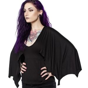 Retrolicious Creature of the Night BAT Wing Top XL NWT